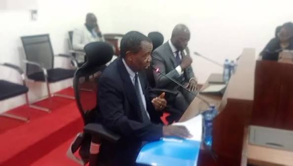 Nicholas Musonye speaking before the Departmental Committee on Sports